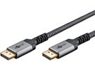 DisplayPort 1.4 Anschlusskabel 2m, Metallstecker und Textilkabel