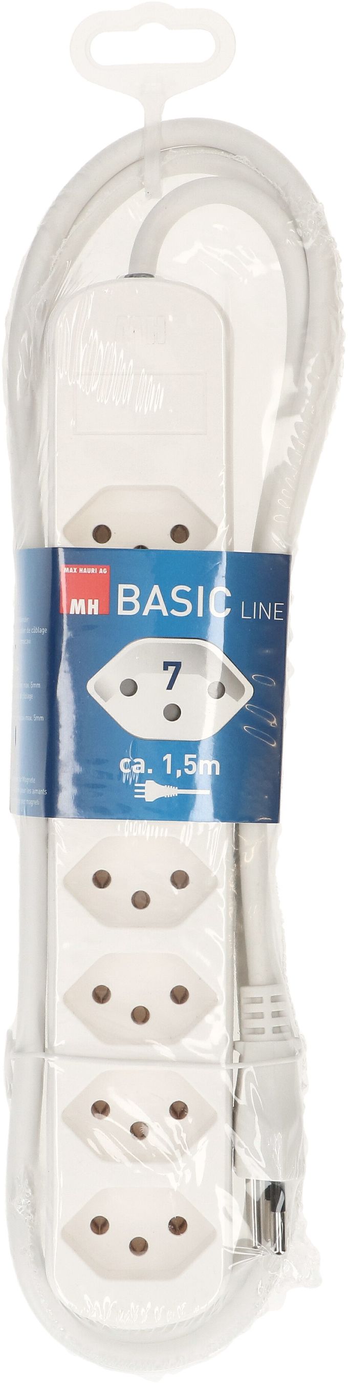 multiprise Basic Line 7x type 13 blanc 1.5m
