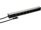 PDU 19" 8x type 13 90° black 1HE, reconnectable cable
