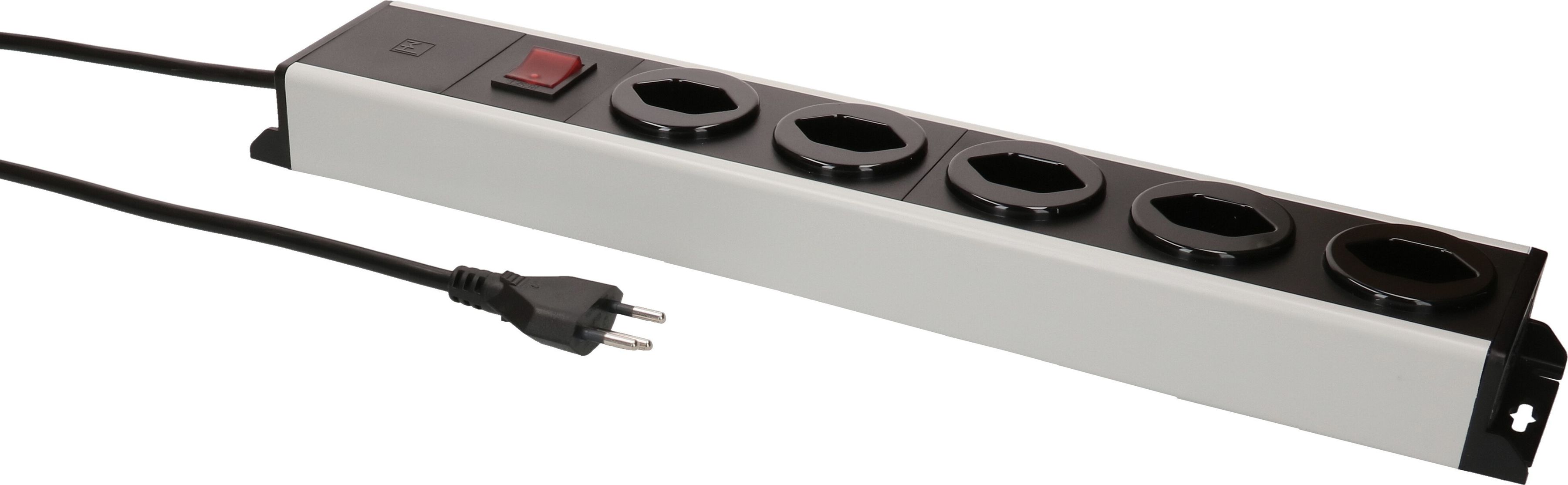 Steckdosenleiste Power Line 5x Typ 13 grau/schwarz Schalter 5.0m