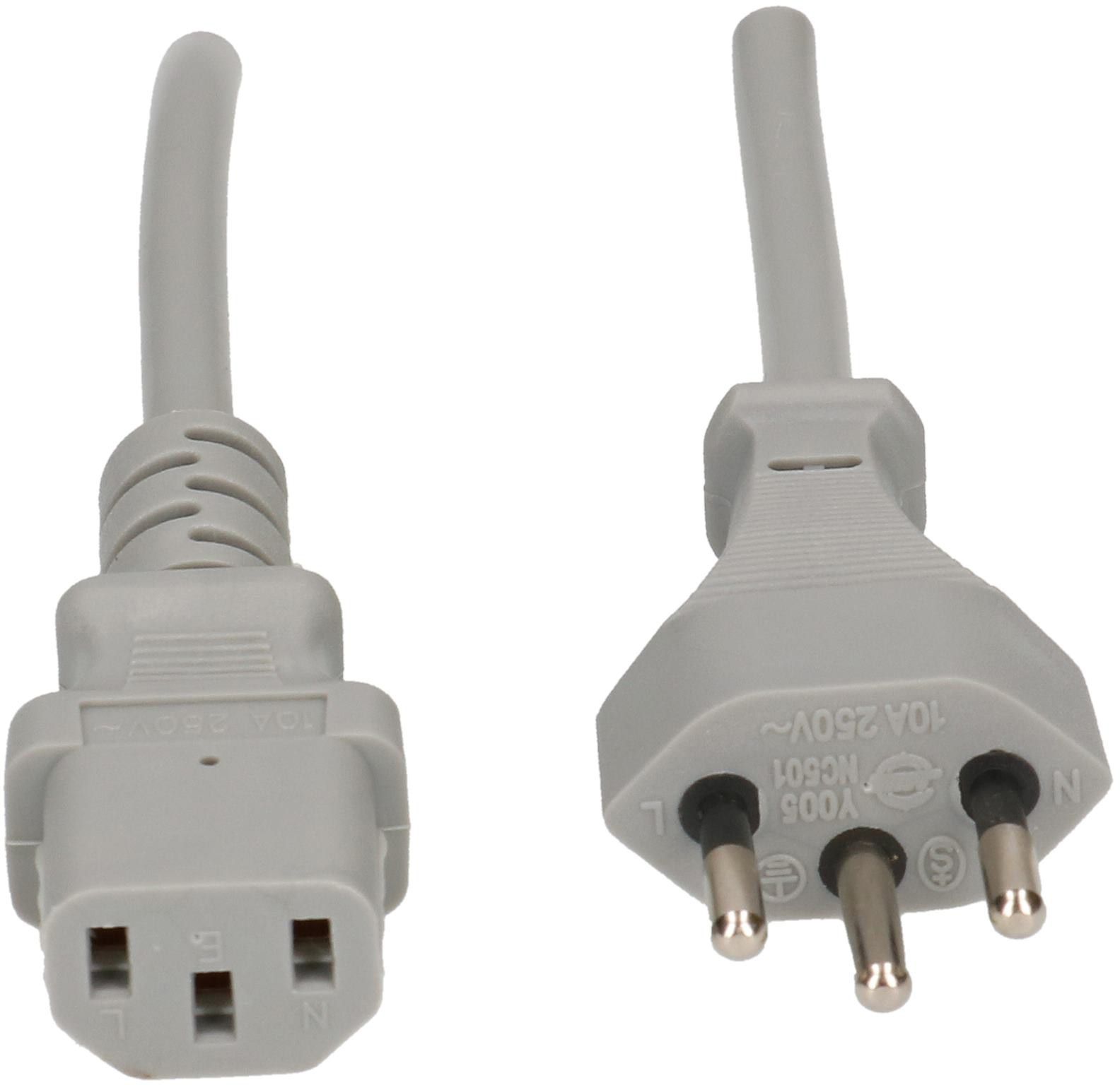 Cavo per apparecchi TD H05VV-F3G0.75 2m grigio T12/C13