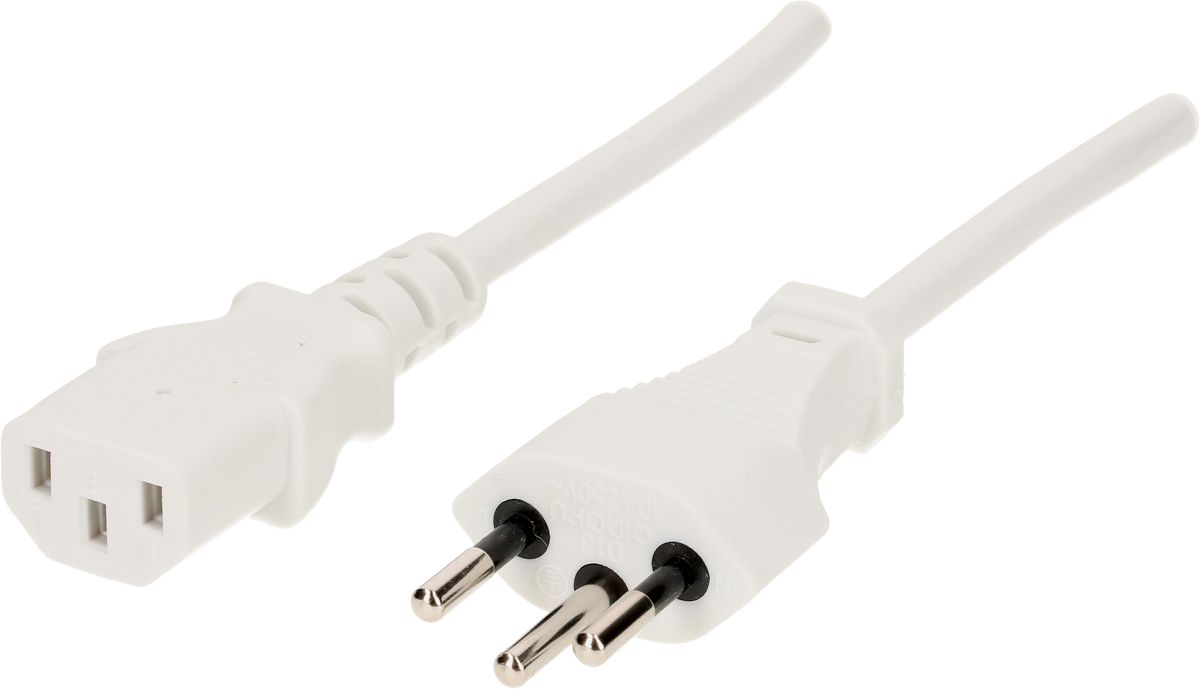 Cable cordset H05VV-F3G0.75mm2 white