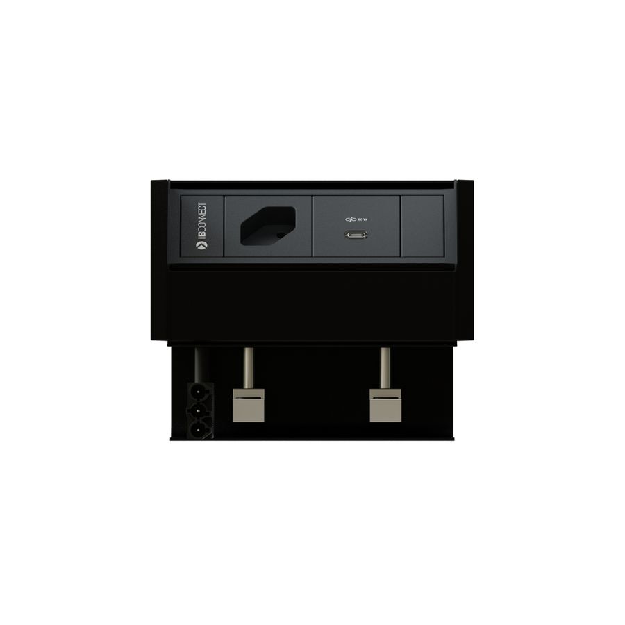 PRISMA Steckdoseneinheit schwarz 1x Typ 13 1x USB-C 60W