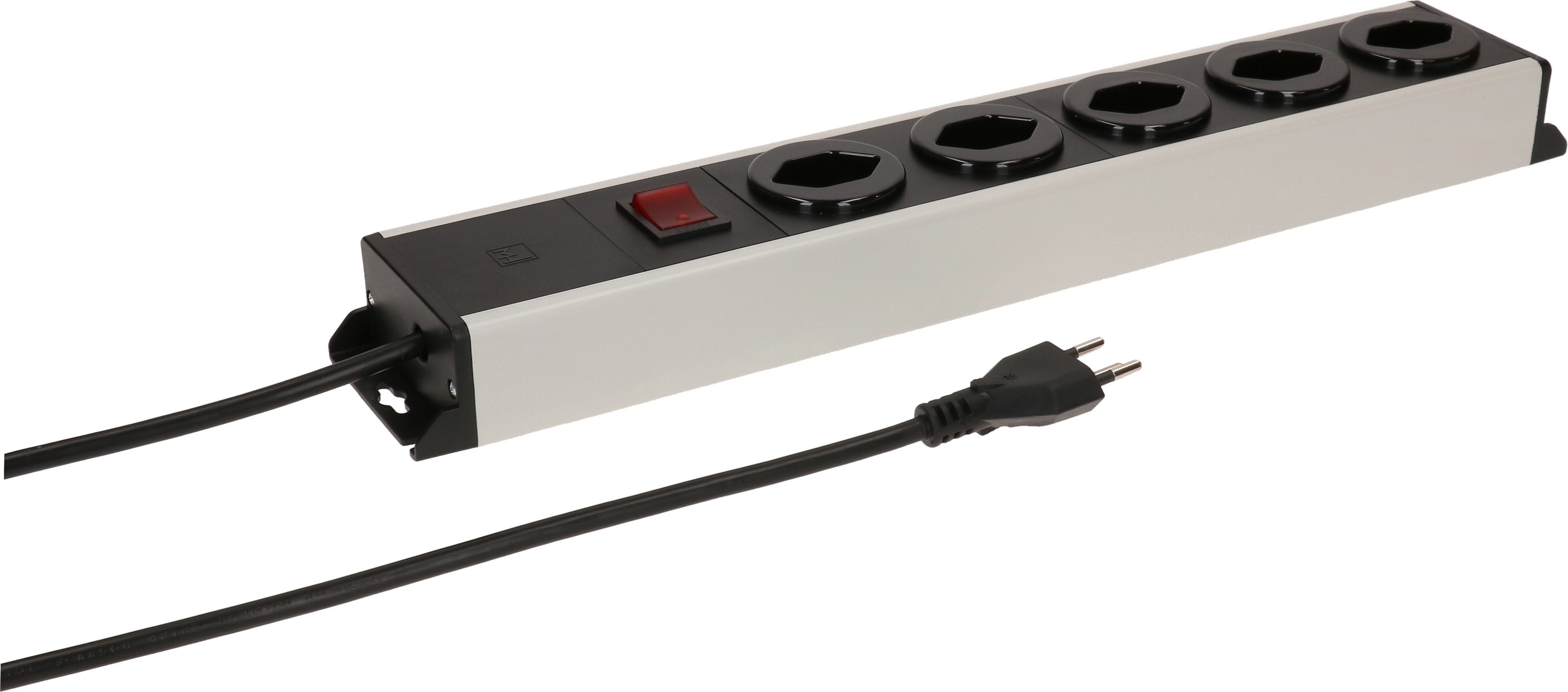 Steckdosenleiste Power Line 5x Typ 13 grau/schwarz Schalter 1.5m