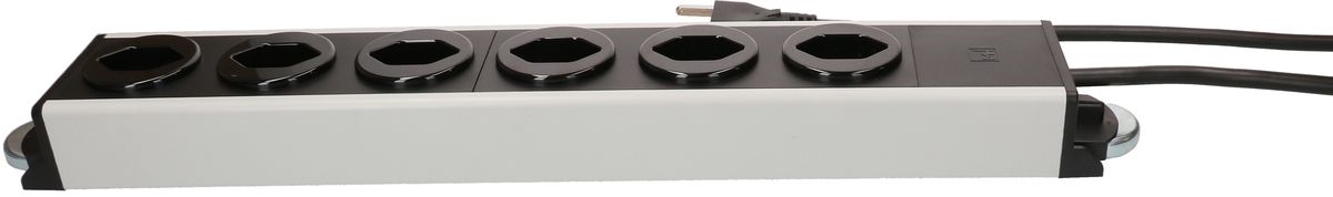 Steckdosenleiste Power Line 6x Typ 23 grau/schwarz 1.5m Magnet