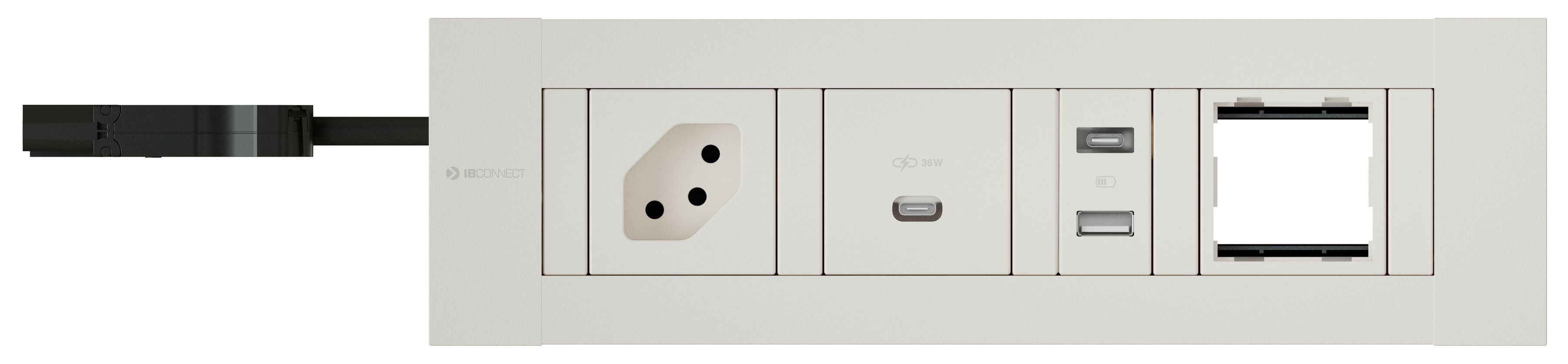 INTRO2.0 Steckdo. weiss 1x Typ 13 1x USB-C 36W 1x USB-A/C 1x leer