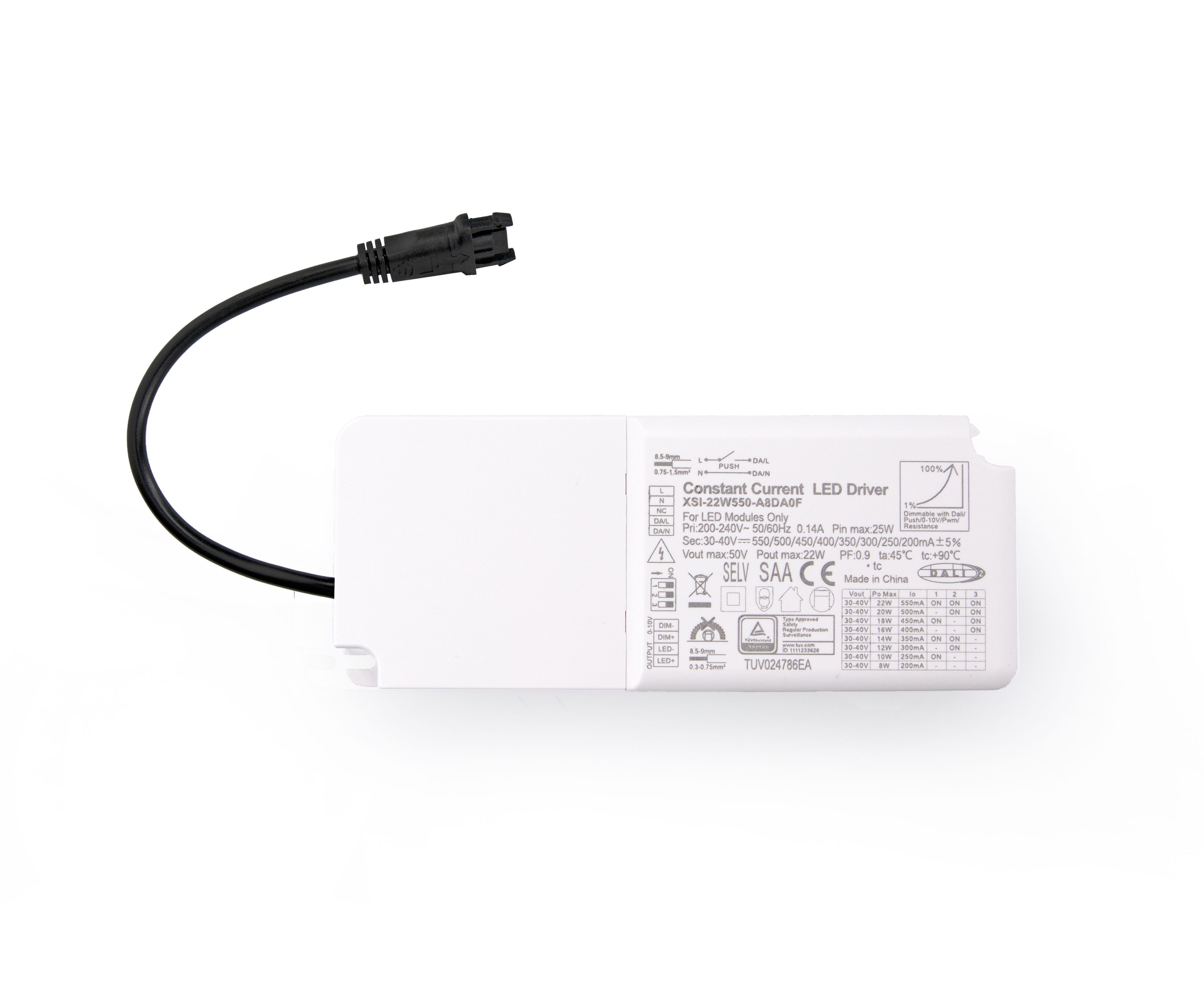 driver corrente costante LED DALI2 1-10V Push 8-22W regolabile