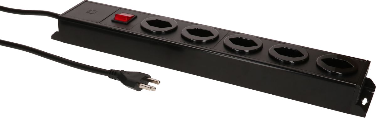 Steckdosenleiste Power Line 5x Typ 23 sw/sw Schalter 1.5m
