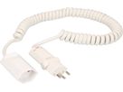 Spiral extension cable cordset H05VV-F3G1.0mm2 white