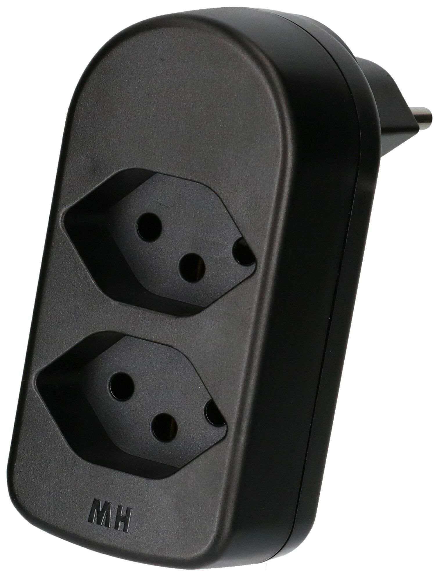 Abzweigstecker ADAPT 2x Typ 13 schwarz drehbar Green+Fair