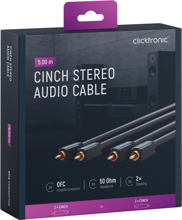 Cinch-Audio-Kabel stereo 5m