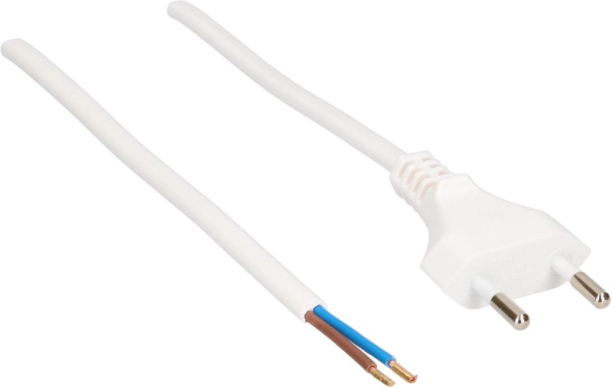 TDF câble secteur H05VVH2-F2X1.0 3m blanc type 11