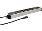 Steckdosenleiste Power Line 6x Typ 23 grau/schwarz 1.5m Magnet