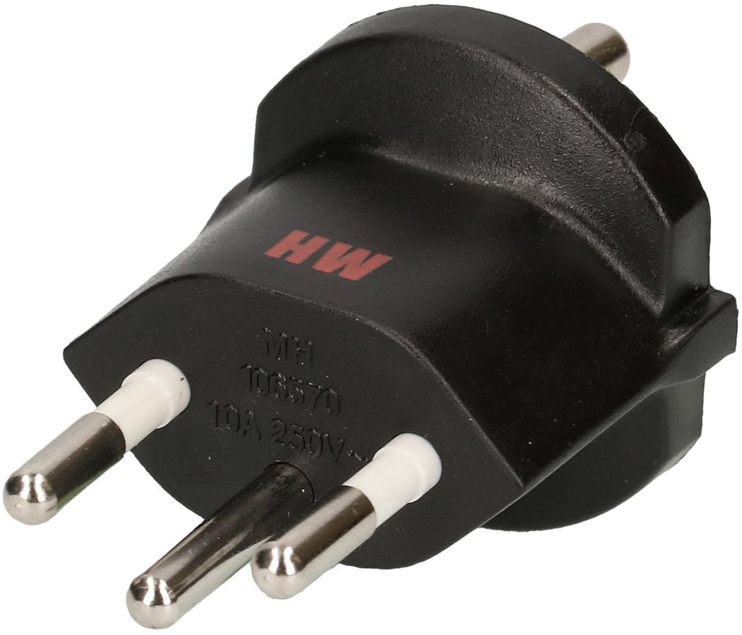 adaptateur fixe type 12 / Schuko CEE 7/7 noir