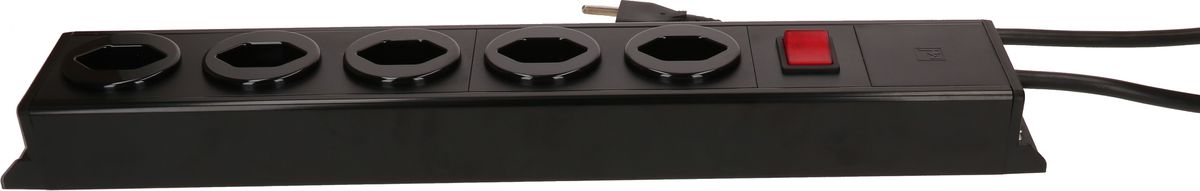 Steckdosenleiste Power Line 5x Typ 23 sw/sw Schalter 1.5m