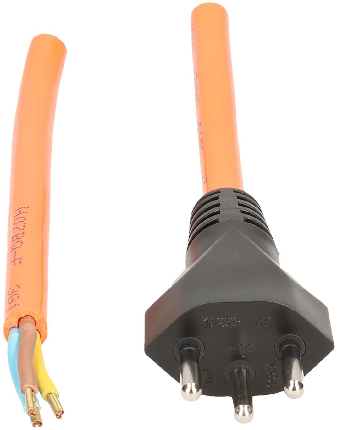 EPR/PUR-Netzkabel H07BQ-F3G1.5 5m orange Typ 12