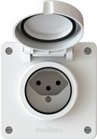 prise 1x type 13 insert avec set frontal exo IP55 blanc