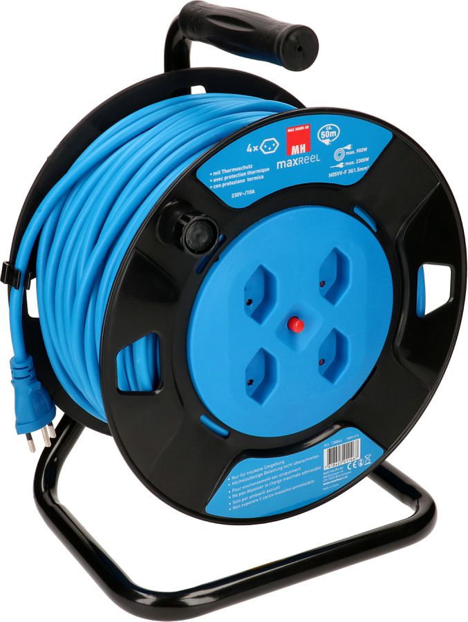 enrouleur de câble 4x type 13 50m noir bleu