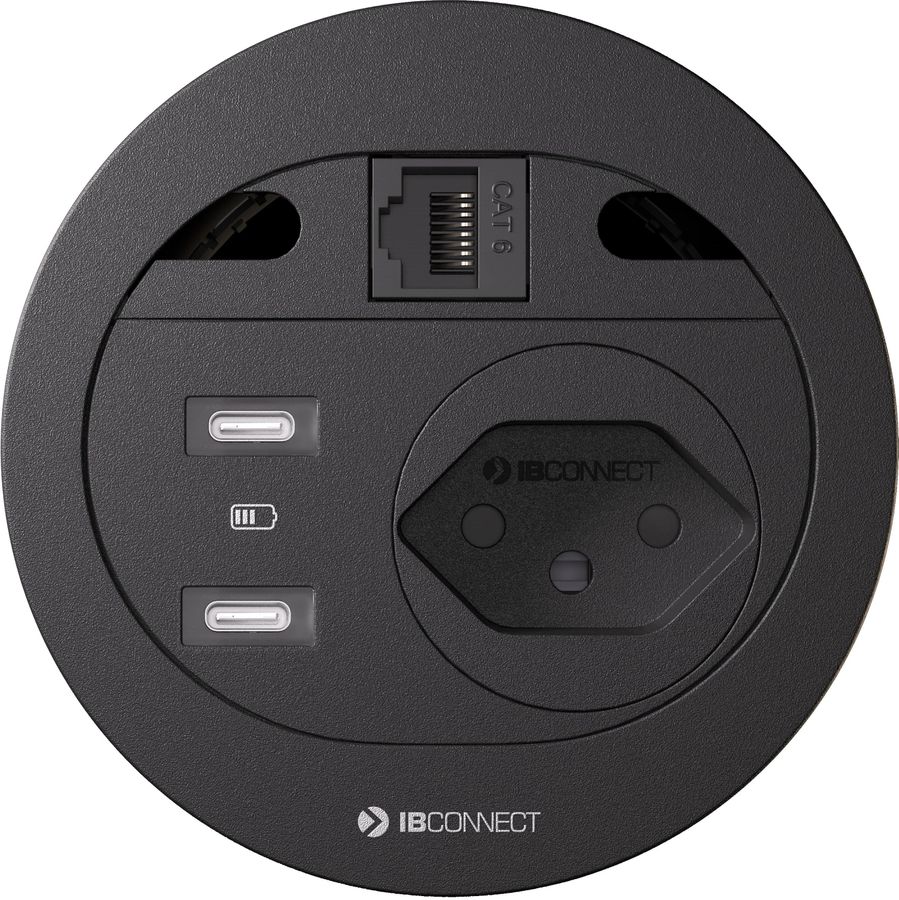 DIVUS presa multipla nero 1x tipo 13 2x USB-C 1x RJ45