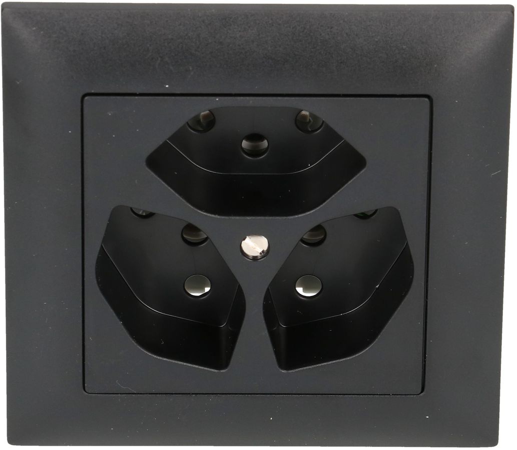 Steckdose 3x Typ 13 Gr.1x1 UP EdizioDue schwarz