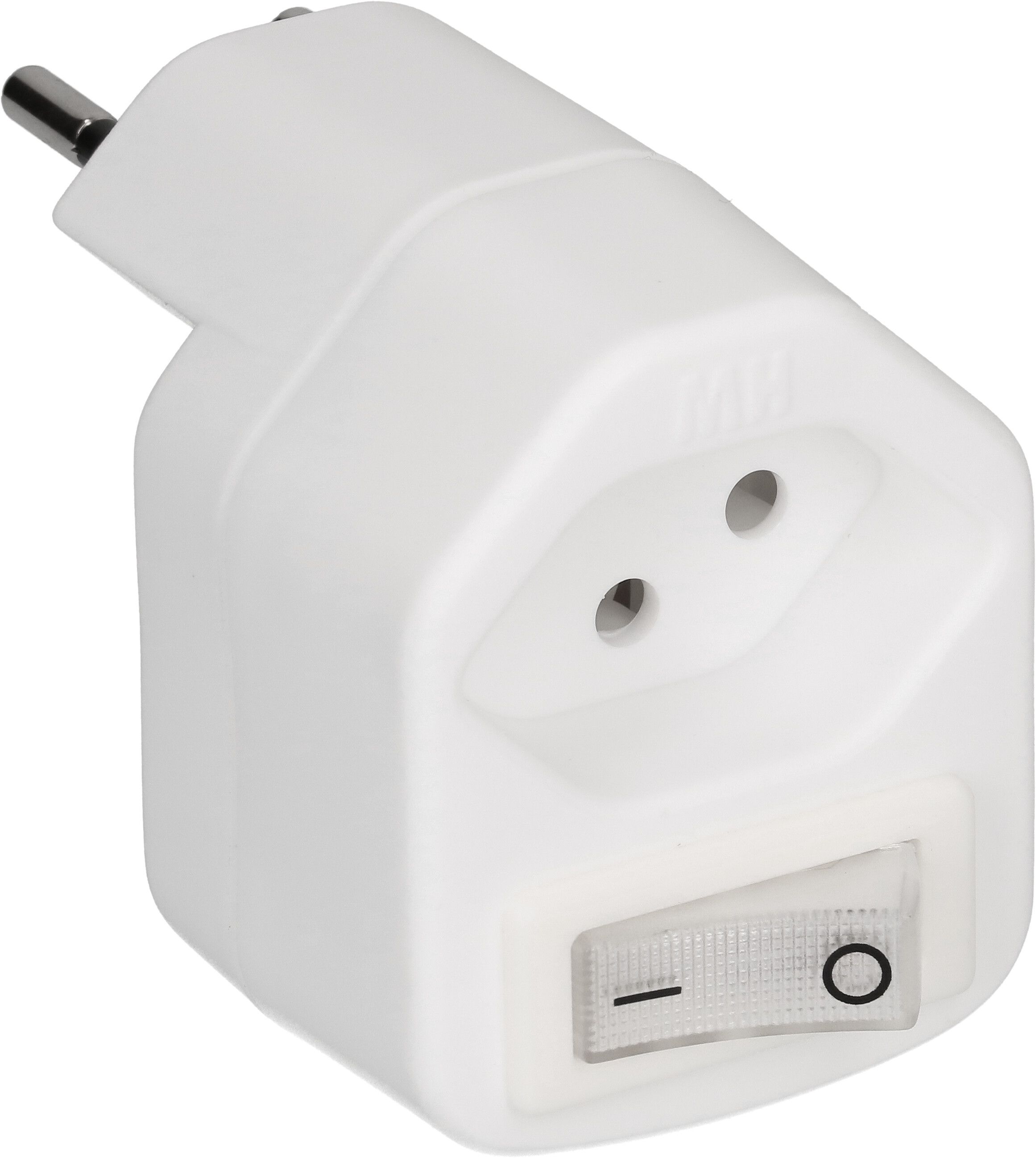 multi adaptateur 1x type 13 3 pôles blanc interrupteur