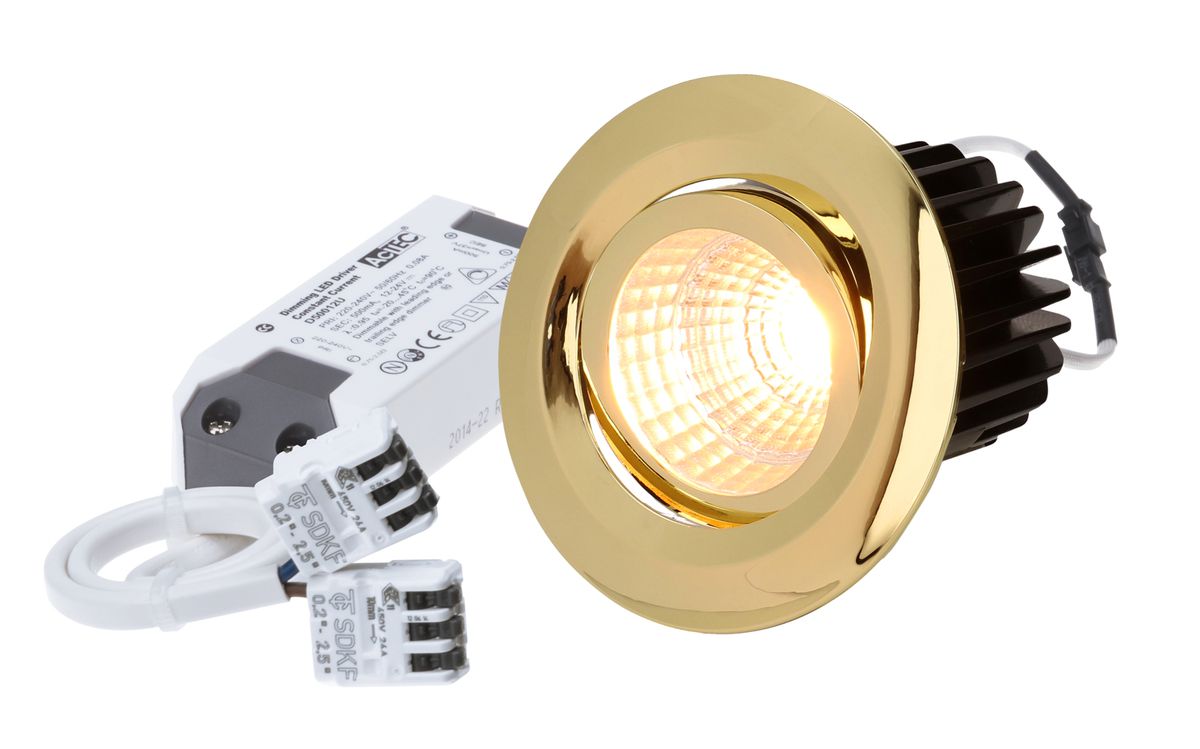Downlight "MOVE" gold, 2700K, 830lm, 38°
