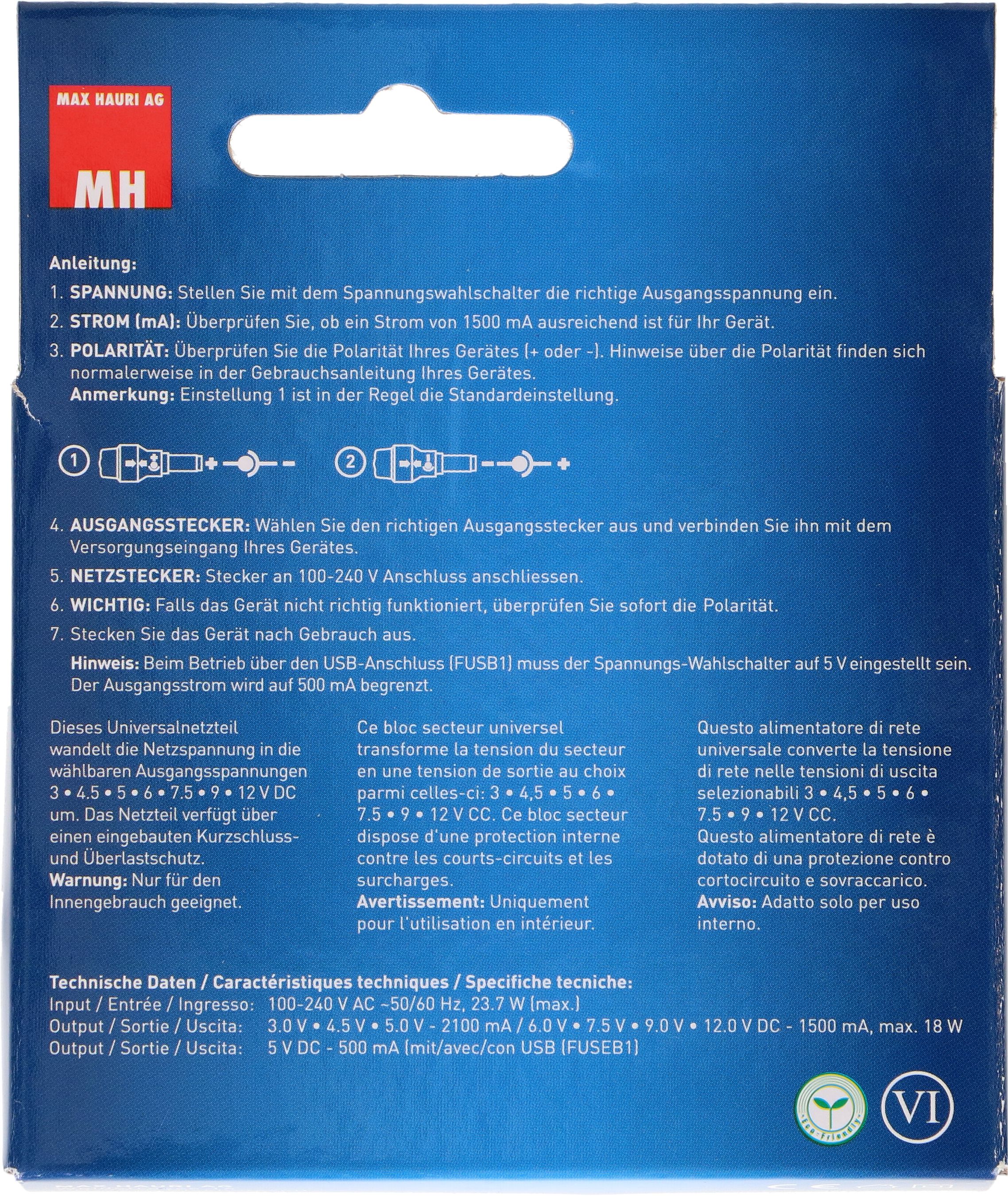 Alimentatore di rete universale 2100mA