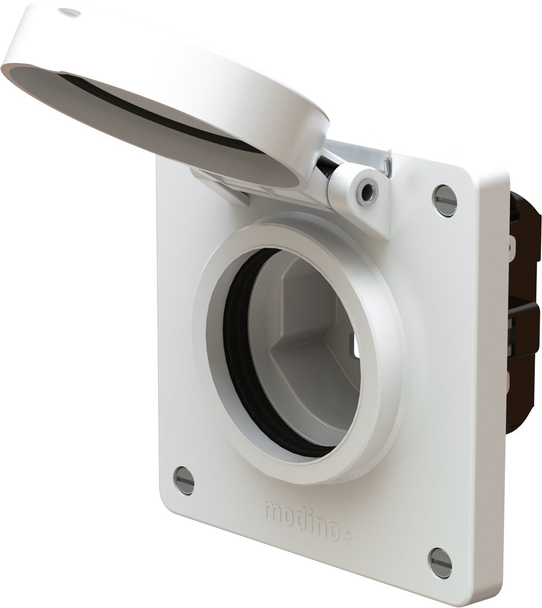 Steckdose 1x Typ 25 Einsatz +Frontset exo IP55 weiss