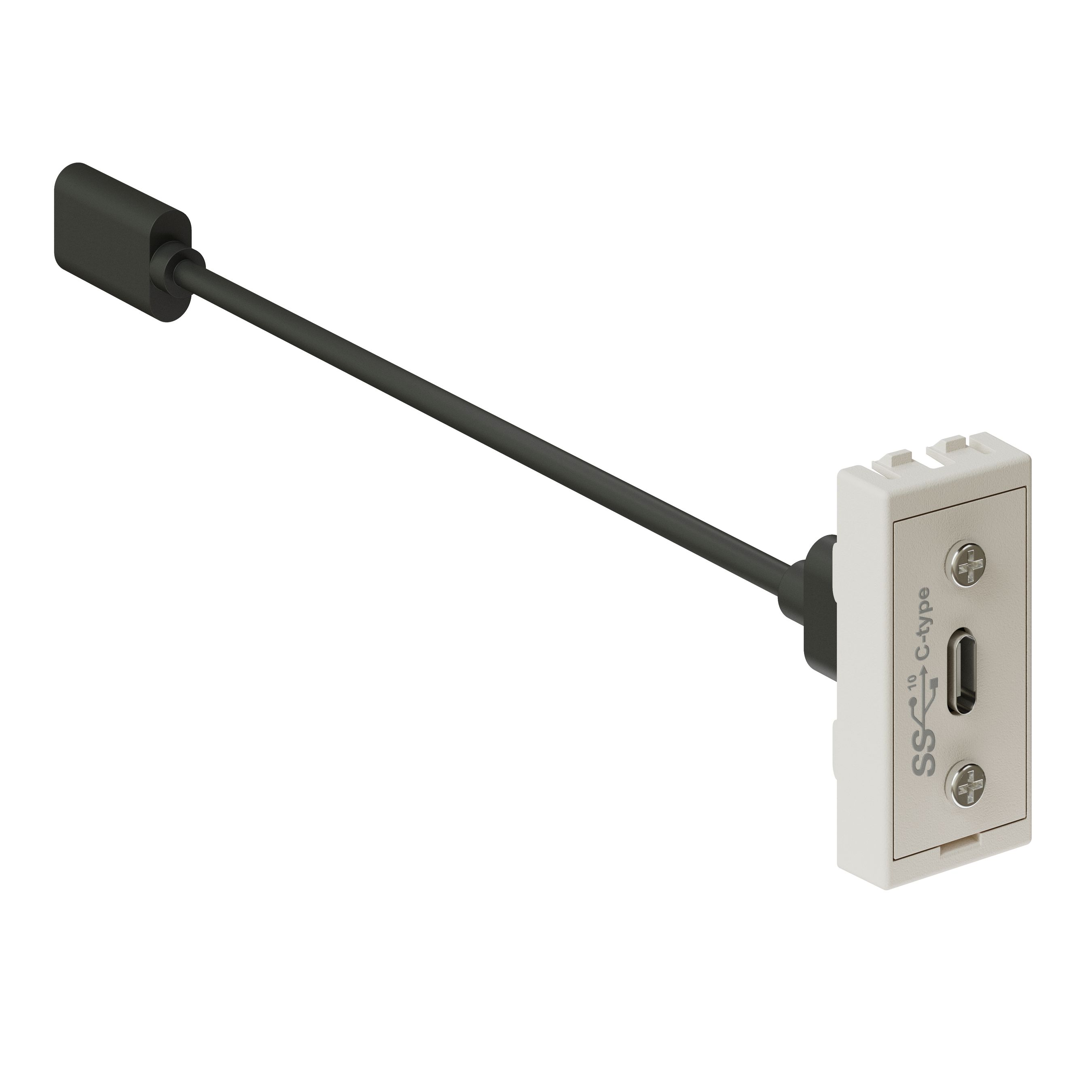 Multimedia-Zubehör 45x22.5 weiss 1x USB-C 3.1 data