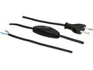 TDLF-Netzkabel H03VVH2-F2X0.75 2m schwarz Schalter T26