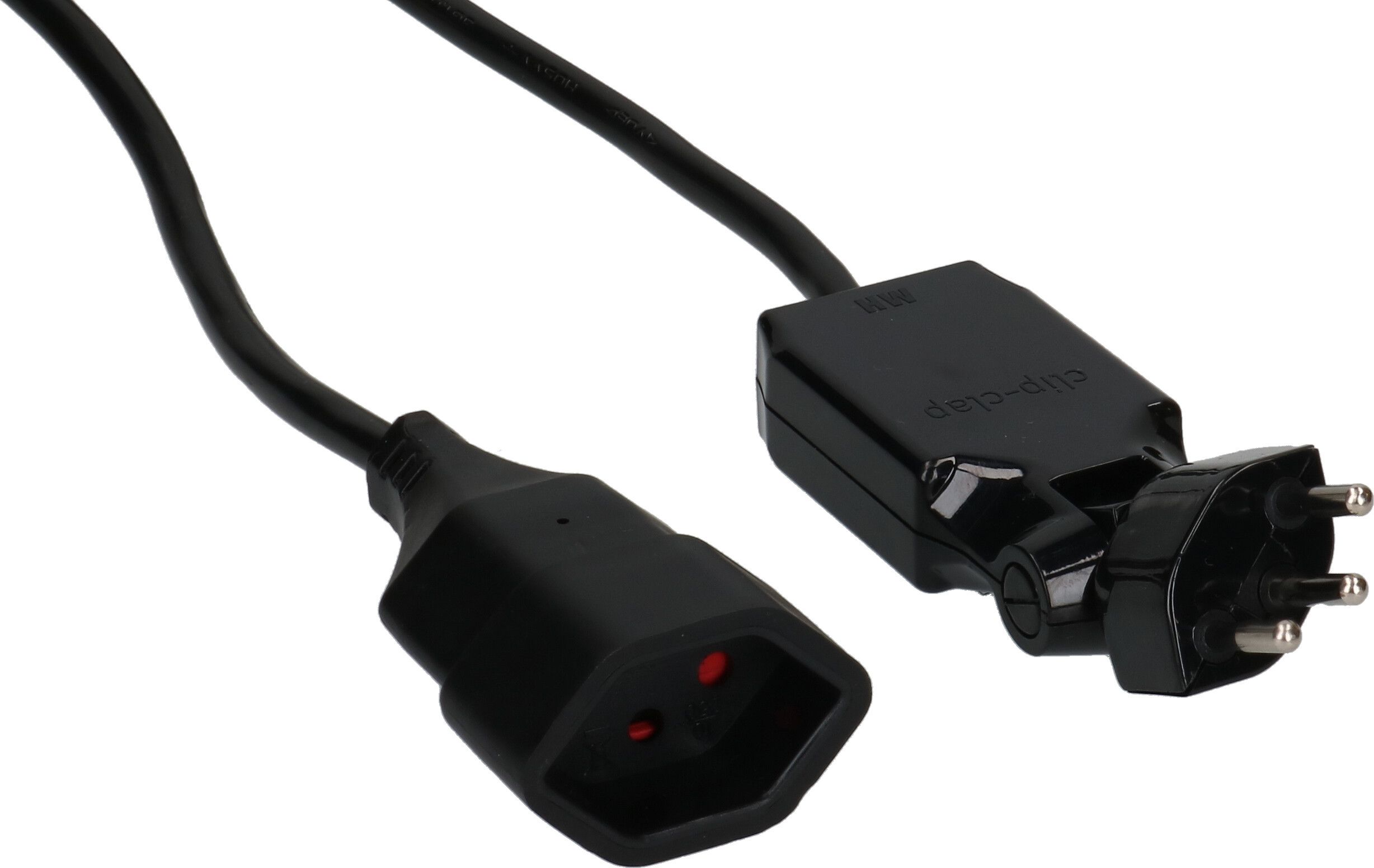 Rallonge TD H05VV-F3G1.0 3m noir clip-clap OCP type 12 / type 13