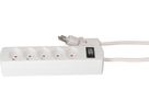 multiprise Safety Line 5x type 13 BS blanc interrupteur 2m cli.