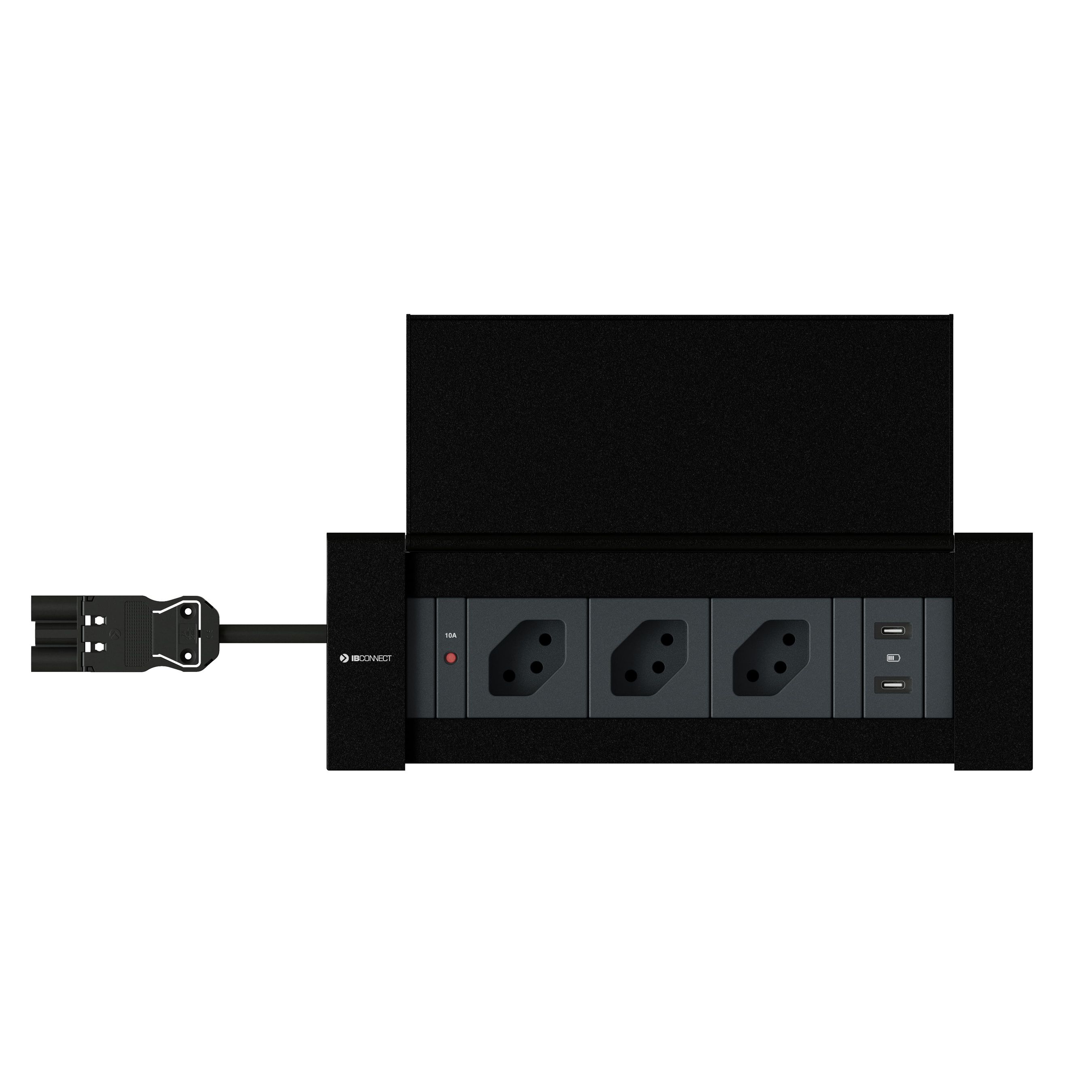 NEXO Steckdoseneinheit schwarz 3x Typ 13 1x USB-C/C