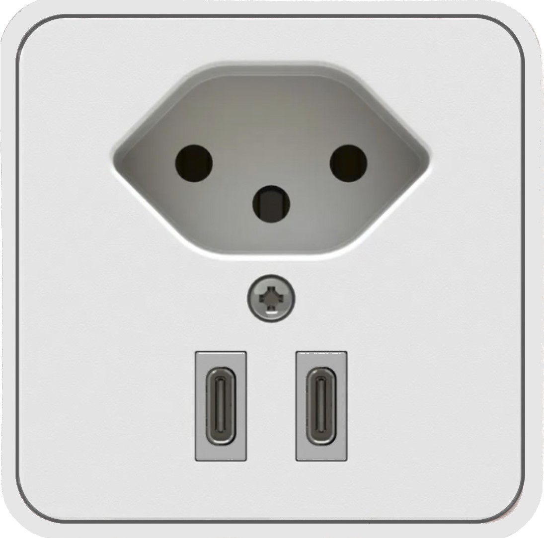 presa aggiuntiva 1x tipo USB C+C 13 compatta bianco