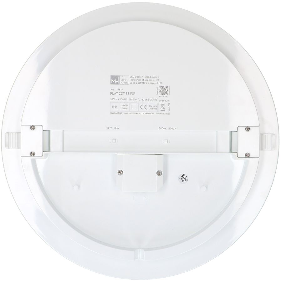 plafonnier FLAT CCT 33 PIR 18/25W 1980/2750lm