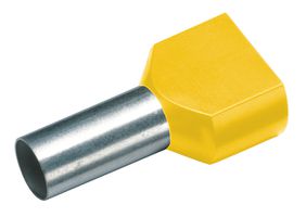 Cosse tubulaire à sertir jumelée isolée 2x1mm²/10mm jaune