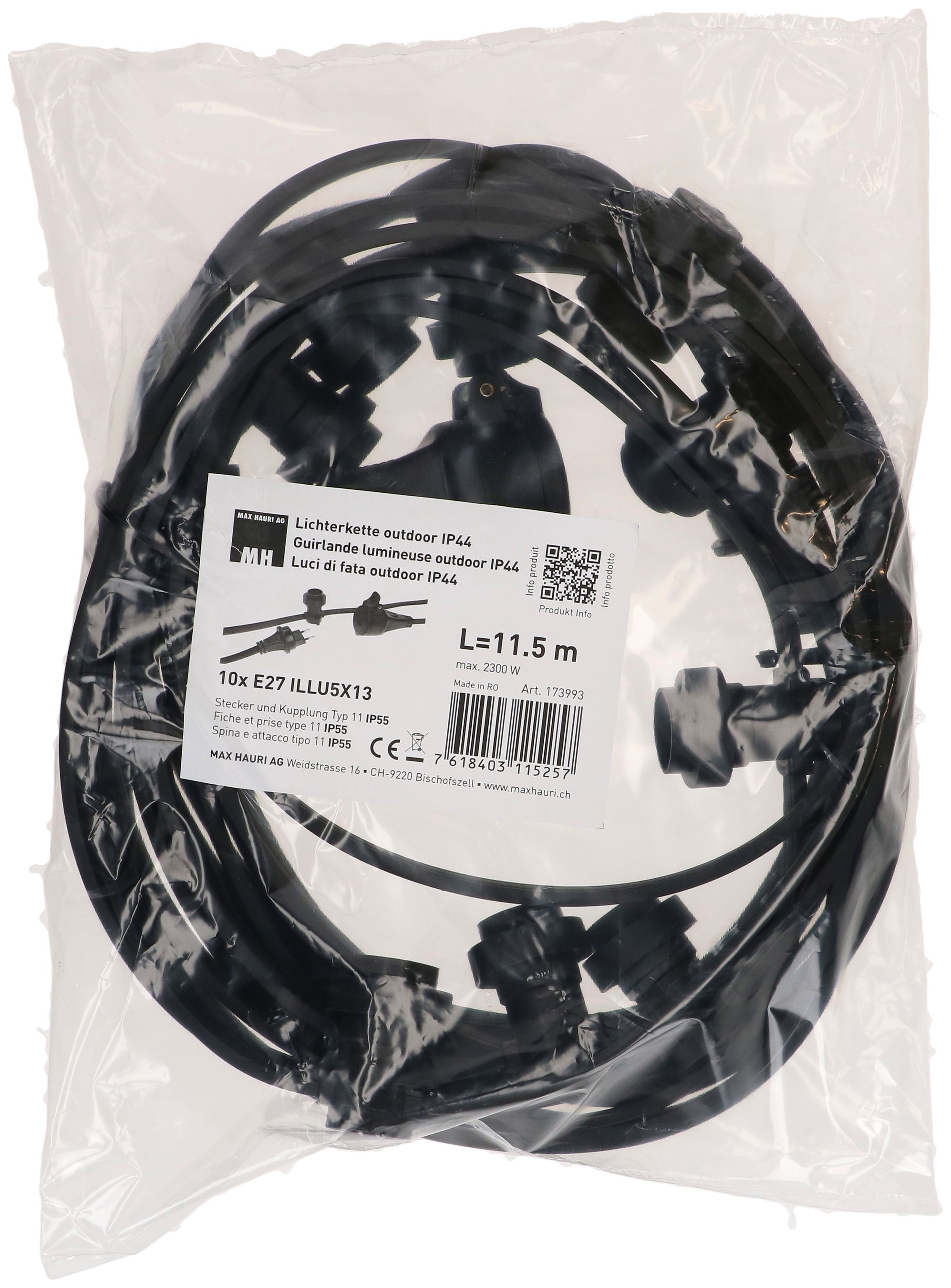 fata luci outdoor 10x E27 ILLU5X13 L=11.5m tipo 11 IP55