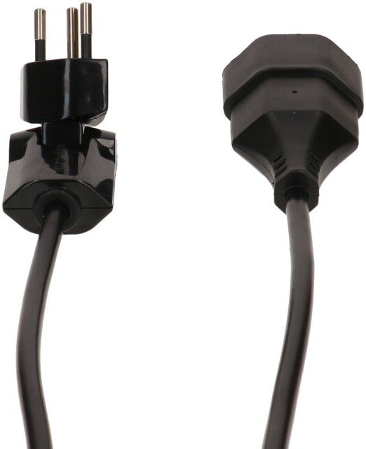 Rallonge TD H05VV-F3G1.0 0.5m noir clip-clap BS type 12/type 13