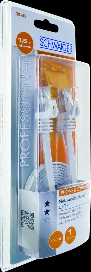 Patchkabel Kat. 6 U/FTP flach 1.5m weiss