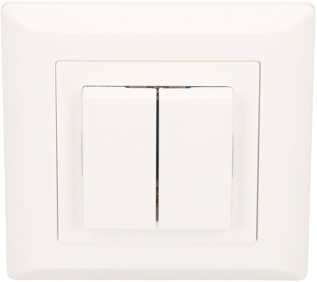 Doppel-Druckschalter Schema3+3 UP Kallysto weiss