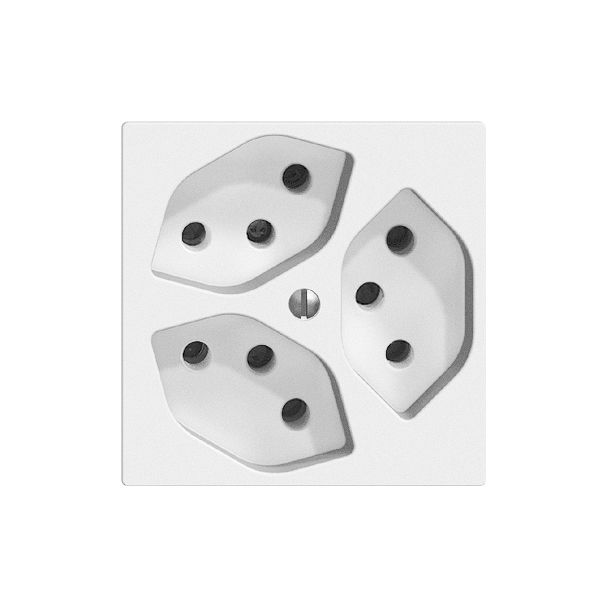 prise 3x type 13 appareil avec plaque frontale EdizioDue blanc