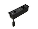 CUBOBOX bloc multipr. noir S 3 fois 1x type 13 1x USB-A/C 1x vide