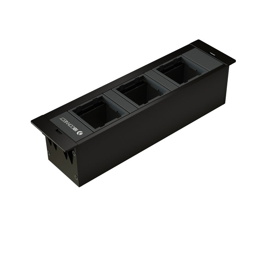 CUBOBOX bloc multiprise noir S 3 fois 3x module vide