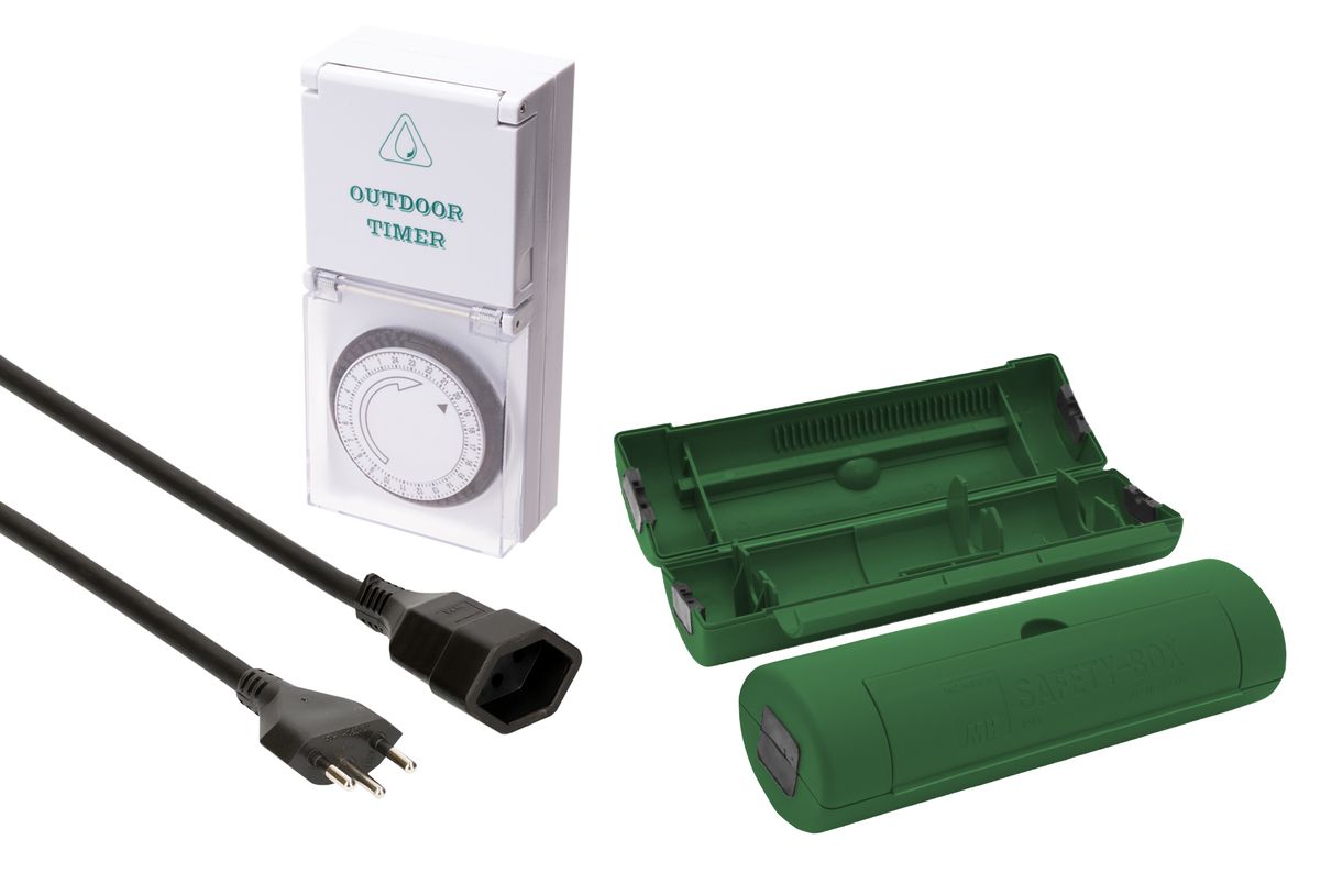 Set aus 1x Steckersafe, Zeitschaltuhr analog, Verlängerung L=5m