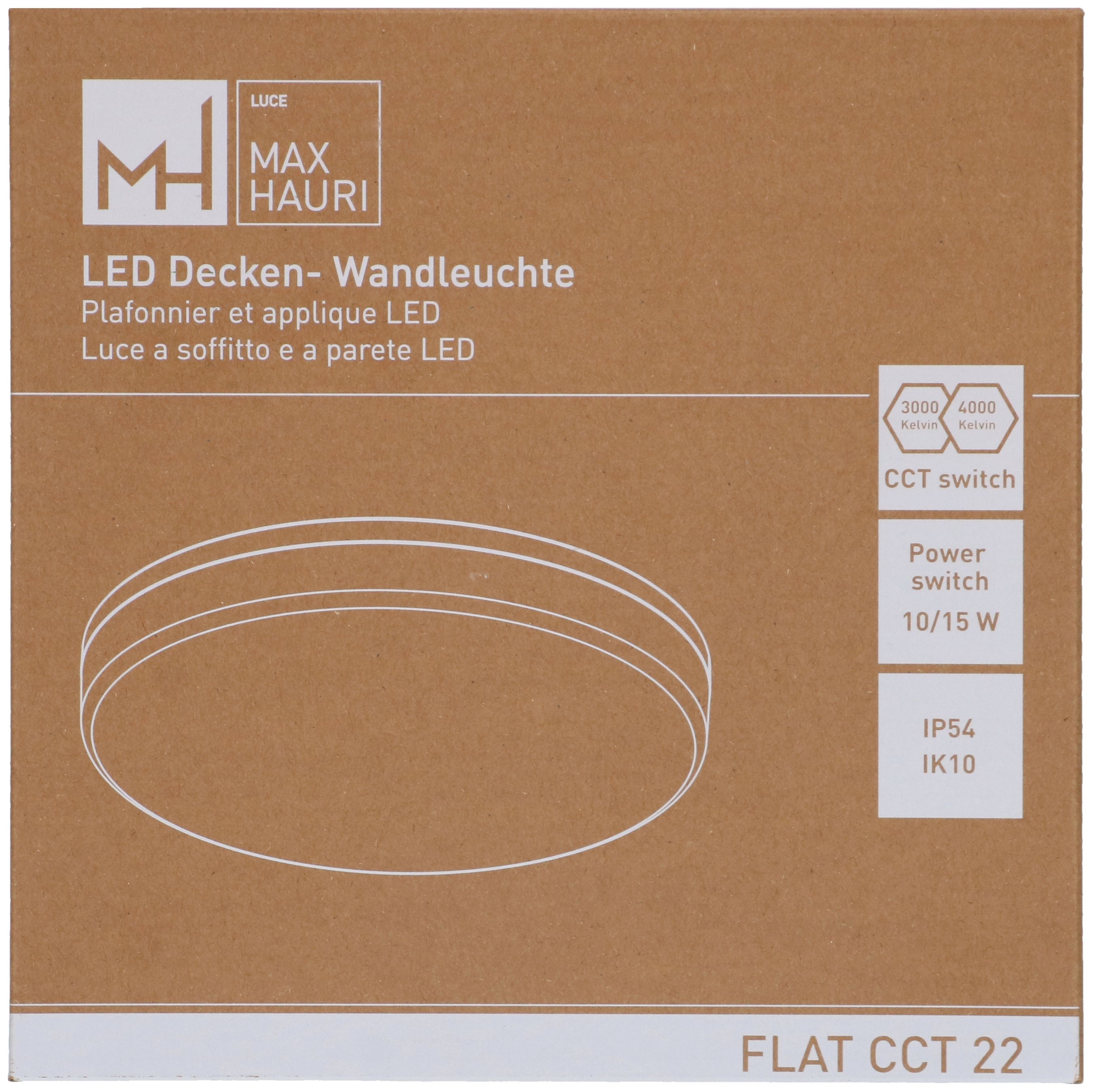 Deckenleuchte FLAT CCT 22 10/15W 1100/1500lm