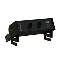 SUPRA bloc multiprise noir 2x type 13 1x USB-A/C +set de montage