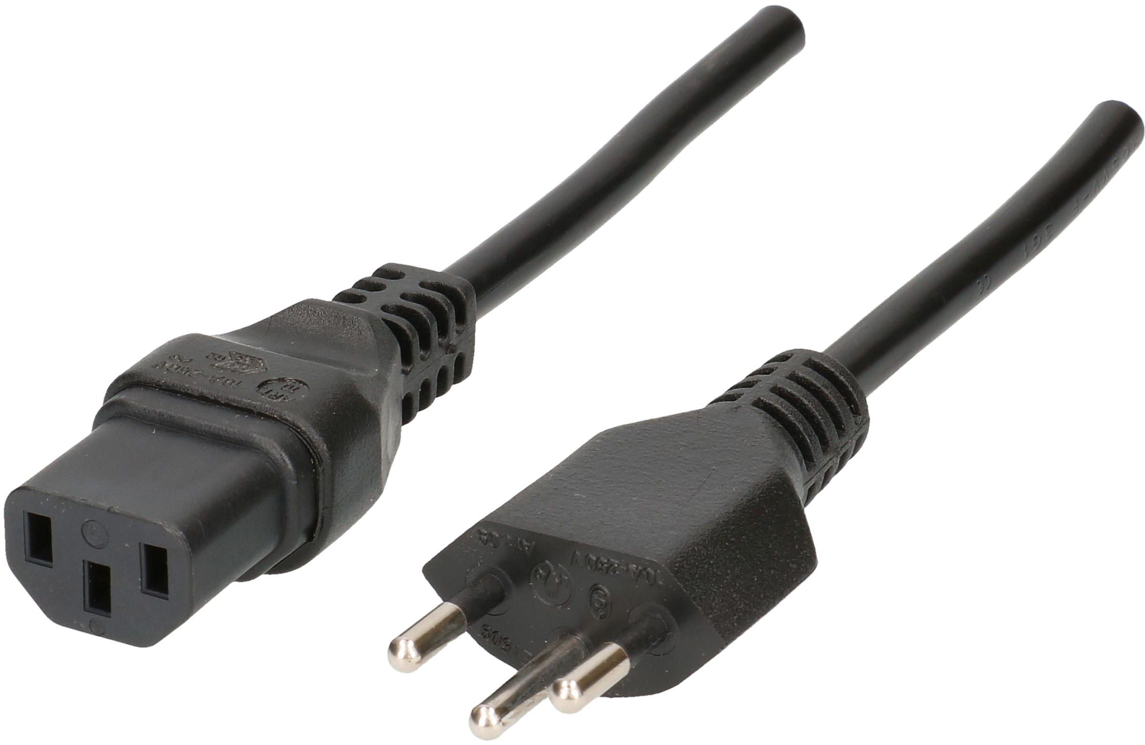 câble d'appareil TD H05VV-F3G1.0 4m noir type 12/C13