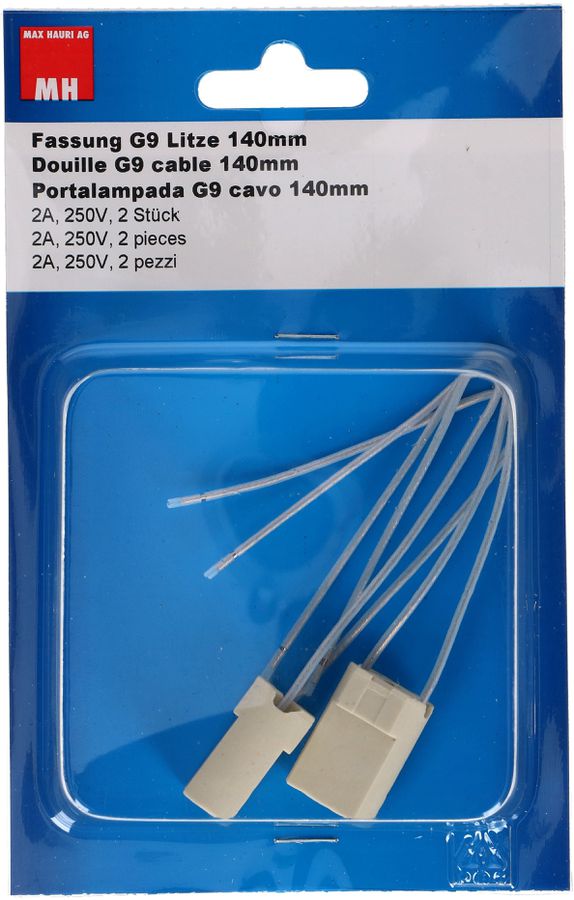 G9-Fassung Keramik PTFE Litze 140mm / 2 Stück