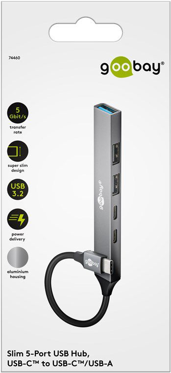 USB-Hub USB-C auf USB-A und USB-C mit PD