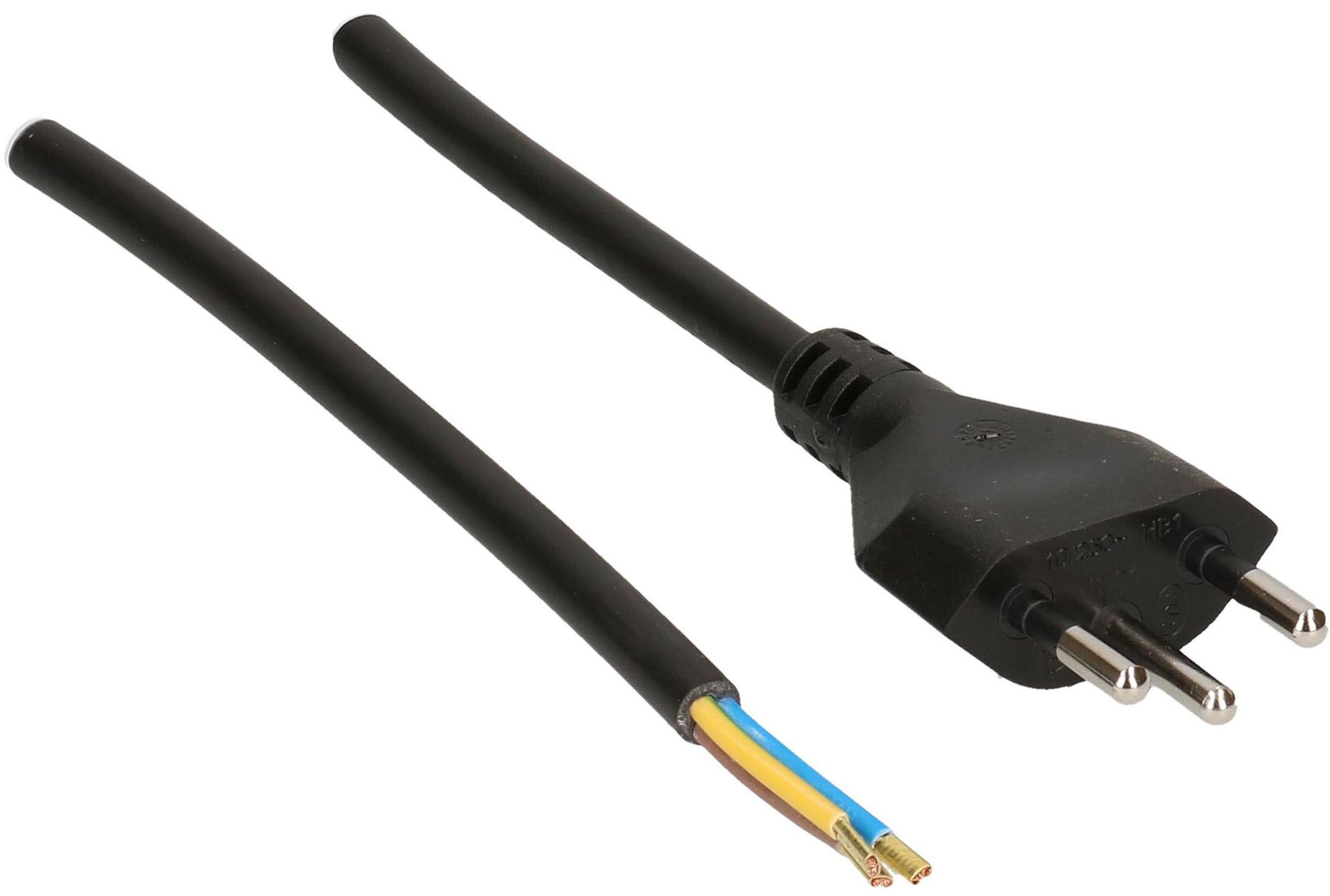 TD câble secteur H05VV-F3G1.0 1m noir type 12